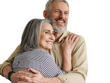 Elderly Couple Embracing